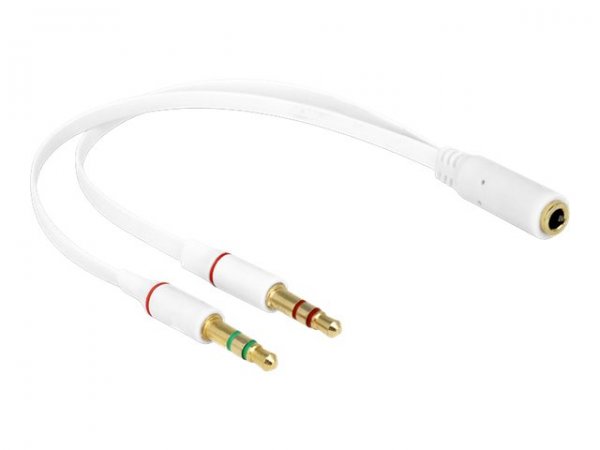 Delock Headset adapter - stereo mini jack (M) to 4-pole mini jack (F)