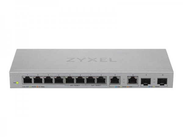 ZyXEL XGS1010-12 v2 12-Port Gigabit UnmanagedSwitch with 8-Port 1G+ 2-Port 2.5G+ - Interruttore - 1