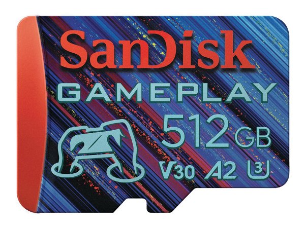 SanDisk GamePlay microSDXC UHS-I Card 512GB GamingmicroSDXC190MB/s130MB/sWUHS-IV30 U3C10noJCRPD14x6B