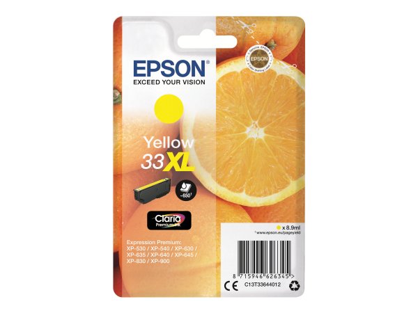Epson Oranges Cartuccia Giallo T33XL Claria Premium - Resa elevata (XL) - Inchiostro a base di pigme