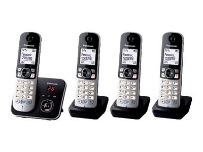 Panasonic KX-TG6824GB - Telefono DECT - 120 voci - Identificatore di chiamata - Nero - Argento