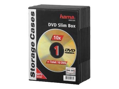 Hama DVD Slim Box 10 - Black - 1 dischi - Nero