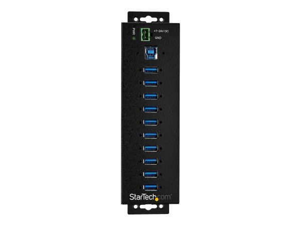 StarTech.com Hub USB 3.0 industriale a 10 porte con adattatore di alimentazione - Protezione contro