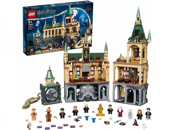 LEGO Harry Potter 76389 La Camera dei Segreti di Hogwarts, Castello con Sala Grande Minifigure d'Oro