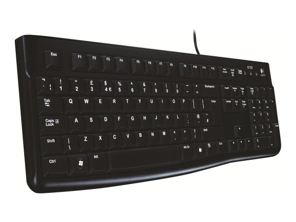 Logitech K120 Corded Keyboard - Full-size (100%) - Cablato - USB - QWERTZ - Nero