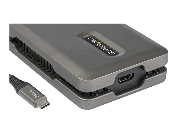 StarTech.com USB C Multiport Adapter, USB C to 4K 60Hz HDMI 2.0, 2-Port 10Gbps USB Hub, 100W Power D