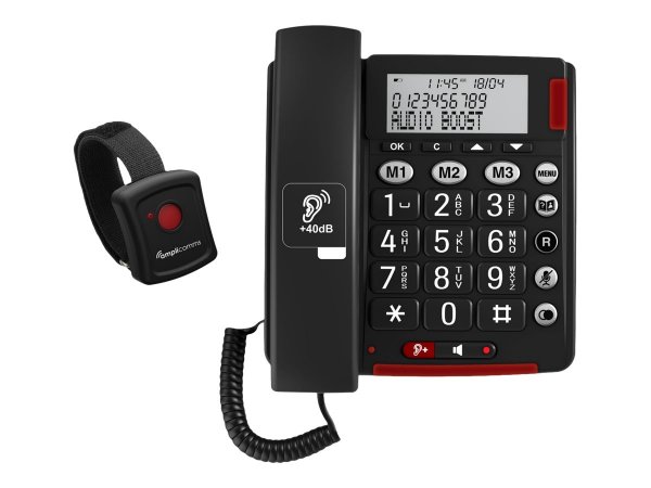 Audioline BigTel 50 Alarm Plus Notrufarmband Duo Großtastentelefon - Telefono - Lista chiamate