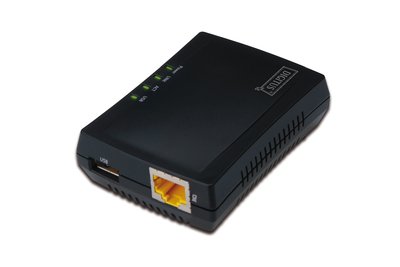 DIGITUS Server di rete multifunzione 1-Porta USB 2.0 - Nero - Attività - Collegamento - Potenza - US