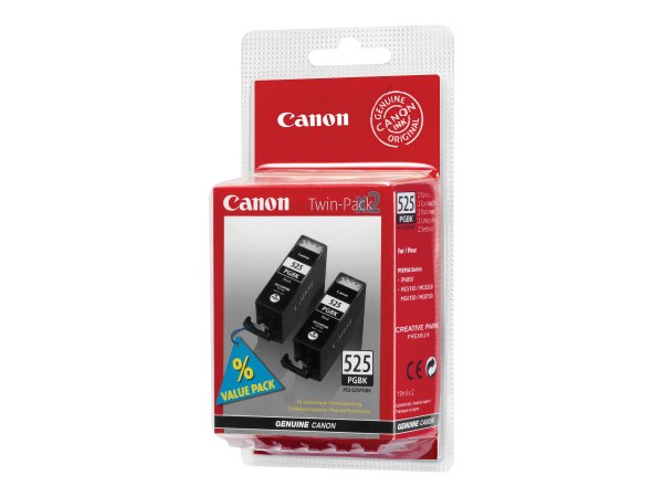 Canon Cartuccia d'inchiostro nero PGI-525PGBK (confezione doppia) - Inchiostro a base di pigmento -