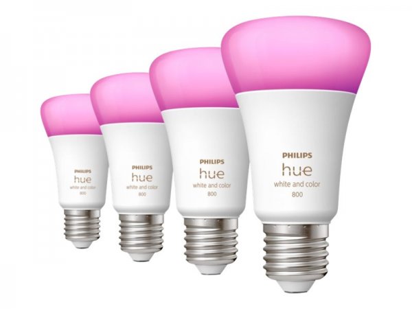 Signify Philips Hue White & Col. Amb. E27 Viererpack 4x570lm 60W