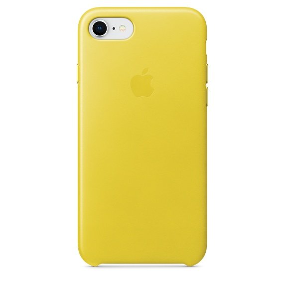 Apple iPhone 8 / 7 Leder Case - Frühlingsgelb