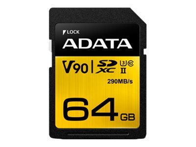 ADATA Premier ONE - 64 GB - SDXC - Classe 10 - UHS-II - 290 MB/s - 260 MB/s