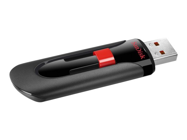 SanDisk Cruzer Glide - 128 GB - USB tipo A - 2.0 - Lamina di scorrimento - 6,8 g - Nero - Rosso