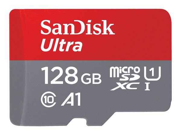 SanDisk Ultra - 128 GB - MicroSDXC - Classe 10 - Class 1 (U1) - Grigio - Bianco