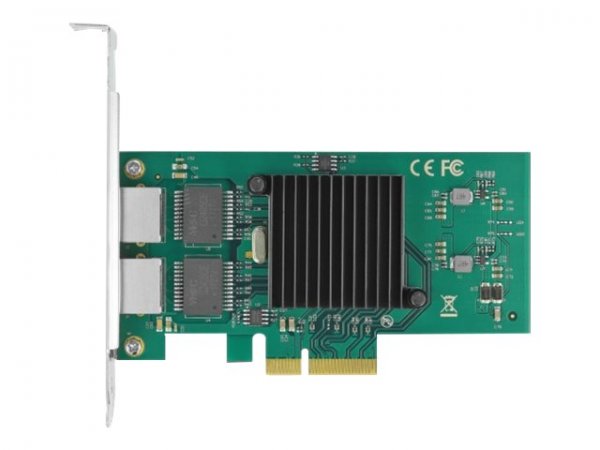 Delock 89021 - Interno - Cablato - PCI Express - Ethernet - 1000 Mbit/s - Nero - Verde - Metallico