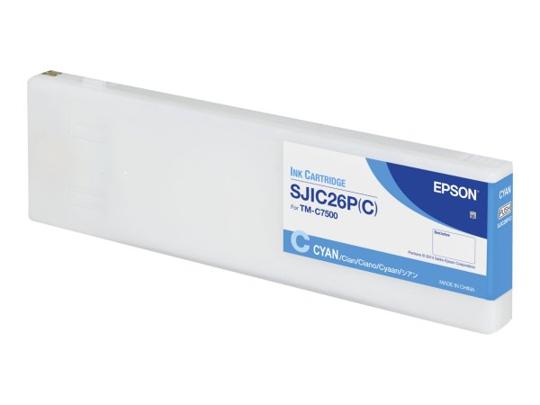 Epson SJIC26P(C): Ink cartridge for ColorWorks C7500 (Cyan) - 294,3 ml - 1 pz
