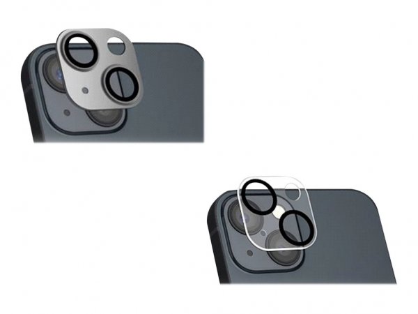4smarts StyleGlass Kamera iPhone 14 14 Plus 2er Set Metal graphit+ klar