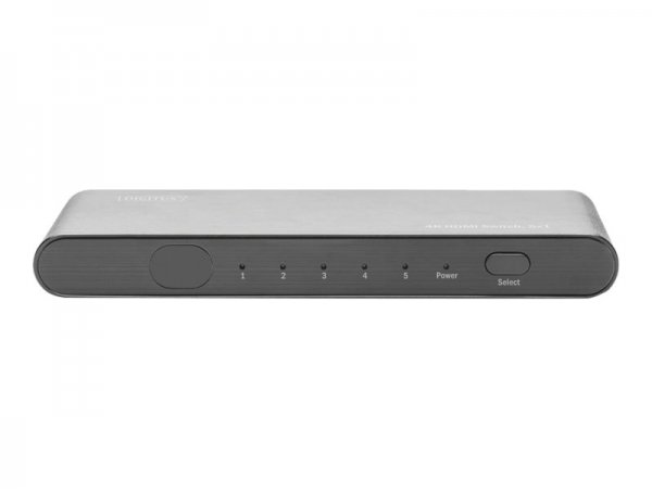 DIGITUS Commutatore 4K HDMI - 5x1 - HDMI - Alluminio - Nero - 1080i - 1080p - 3840 x 2160 Pixel - 19
