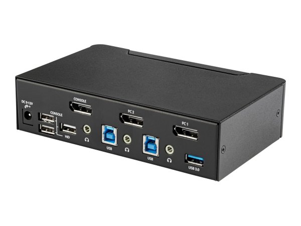 StarTech.com 2 Port DisplayPort KVM Switch, 4K 60Hz, Single Display, Dual Port UHD DP 1.2 USB KVM Sw