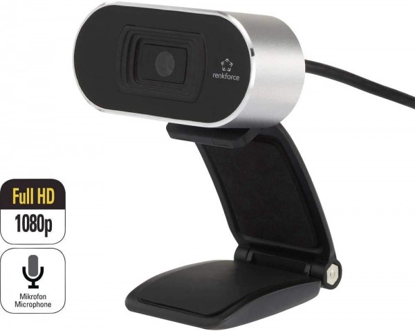 Webcam Renkforce FULL-HD 1080p 30fps microfono integrato per Skype e Microsoft Teams