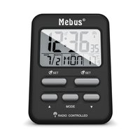 Mebus 25799 - Sveglia digitale - Nero - 12/24 ore - F - °C - Qualsiasi tipo - Blu