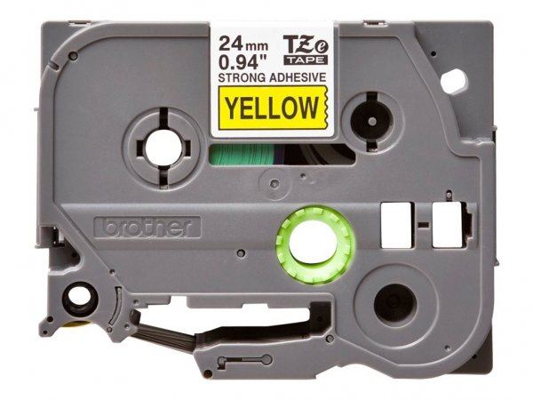Brother TZe-S651 - Extra starker Klebstoff - Schwarz auf Gelb - Rolle (2,4 cm x 8 m)