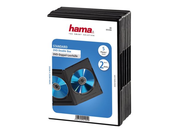Hama 00051294 - Scatola con DVD - 2 dischi - Nero - Polipropilene (PP) - 120 mm - 135 mm