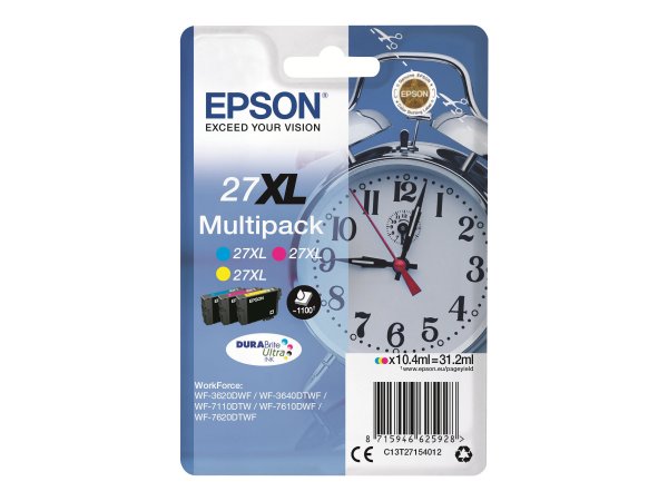 Epson Alarm clock Multipack Sveglia 3 colori Inchiostri DURABrite Ultra 27XL - Resa elevata (XL) - I