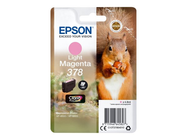 Epson Squirrel Singlepack Light Magenta 378 Claria Photo HD Ink - Resa standard - Inchiostro a base