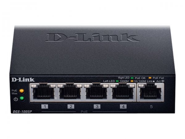 D-Link DGS-1005P - Non gestito - L2 - Gigabit Ethernet (10/100/1000) - Full duplex - Supporto Power