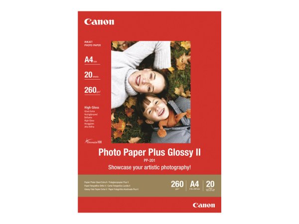 Canon PIXMA Photo Paper Plus Glossy II PP-201 A4 Photo paper - 265 g/m² - 130x130 mm - 20 foglio