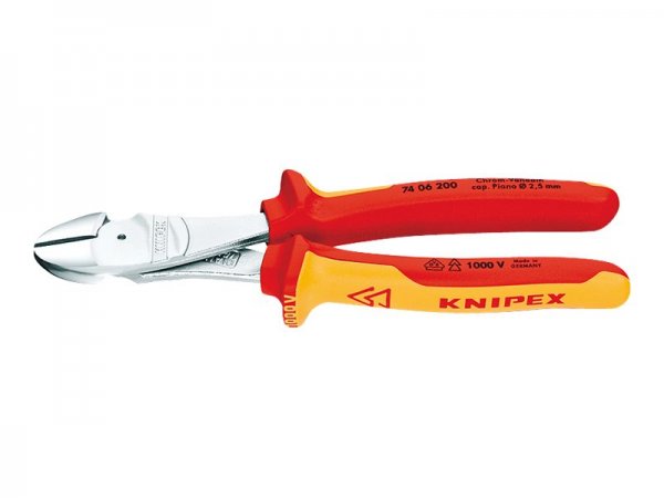 KNIPEX 74 06 200 - Pinze da taglio diagonale - Acciaio al cromo vanadio - Plastica - Rosso/Arancione
