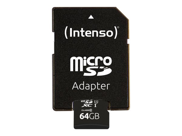 Intenso 3424490 - 64 GB - MicroSD - Classe 10 - UHS-I - Class 1 (U1) - A prova di temperatura - Resi