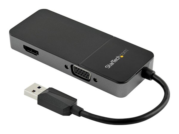 StarTech.com USB 3.0 to HDMI and VGA Adapter, 4K/1080p USB Type-A Dual Monitor Multiport Adapter Con