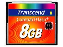 Transcend TS8GCF133 - 8 GB - CompactFlash - MLC - 50 MB/s - 20 MB/s - Nero