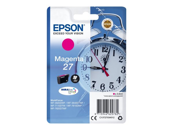 Epson Alarm clock Cartuccia Sveglia Magenta Inchiostri DURABrite Ultra 27 - Resa standard - Inchiost