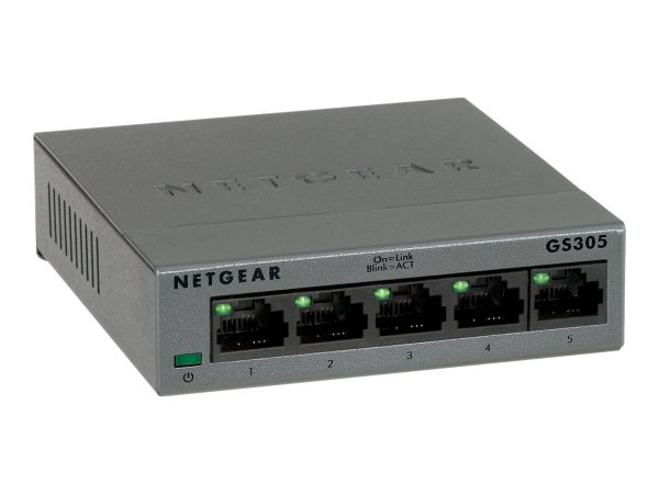 Netgear GS305 - Switch - unmanaged - 5 x 10/100/1000 - Interruttore - Filo di rame