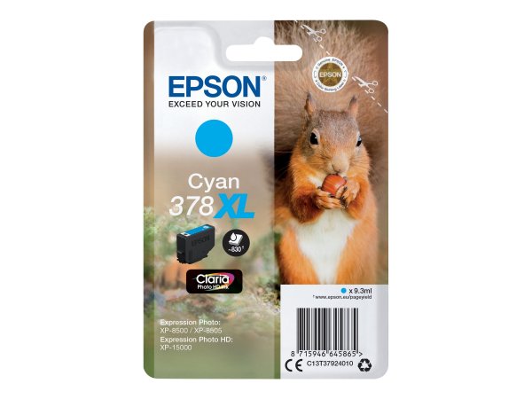 Epson Squirrel Singlepack Cyan 378XL Claria Photo HD Ink - Resa elevata (XL) - 9,3 ml - 830 pagine -