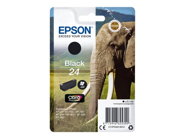 Epson Elephant Cartuccia Nero - Resa standard - Inchiostro a base di pigmento - 5,1 ml - 240 pagine