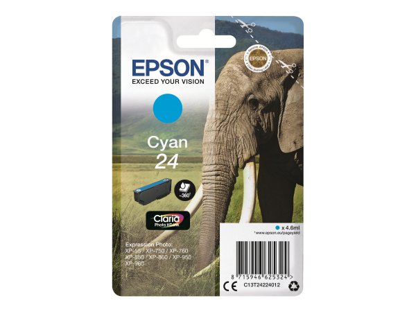 Epson Elephant Cartuccia Ciano - Resa standard - Inchiostro colorato - 4,6 ml - 360 pagine - 1 pz