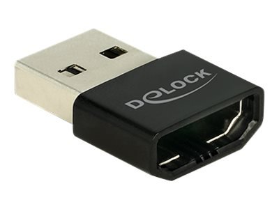 Delock HDMI/USB-A - Nero - Argento - Scatola - 16,6 mm - 23,4 mm - 6,8 mm - 1 pz