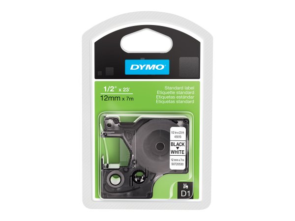 Dymo D1 Schriftband 12 mm x 7 m schwarz auf weiß 45013 - Etichette/etichette