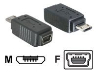 Delock Adapter USB micro-B male to mini USB 5-pin - USB micro-B - mini USB 5p - Nero