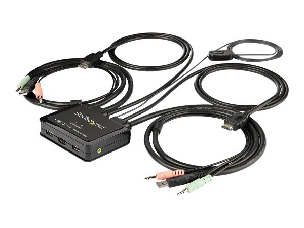 StarTech.com Switch KVM HDMI a 2 porte 4K 60Hz - Switch KVM compatto a doppia porta UHD/Ultra HD USB