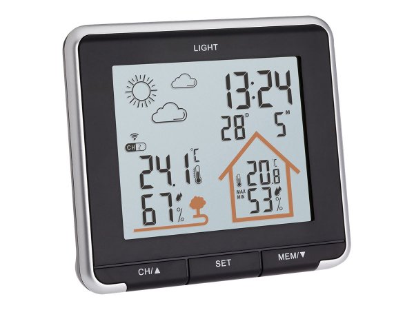 TFA LIFE - Black - Silver - Indoor hygrometer - Indoor thermometer - Outdoor hygrometer - Outdoor th