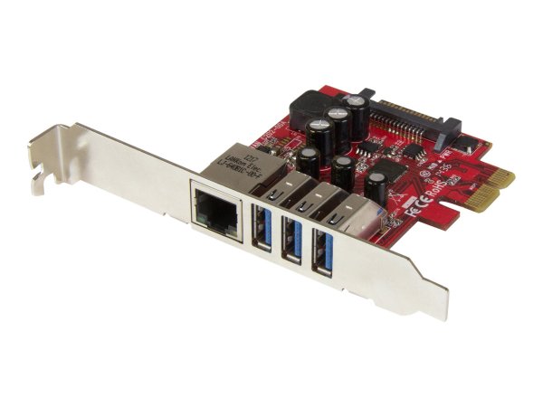 StarTech.com Scheda Espansione PCI Express USB 3.0 a 3 porte con UASP + Gigabit Ethernet - Interno -