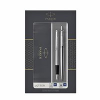 Parker 2093258 - Penna a sfera + penna stilografica - Blu - Medio - 1 mm - Nero - Argento - Acciaio
