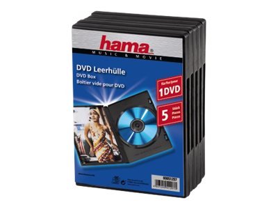 Hama DVD Jewel Cases - Pack of 5 - black - 1 dischi - Nero