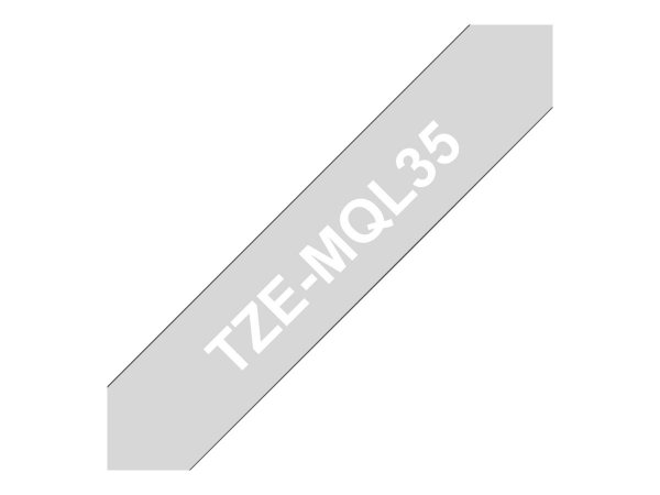 Brother TZe-MQL35 - Matte - white on light gray