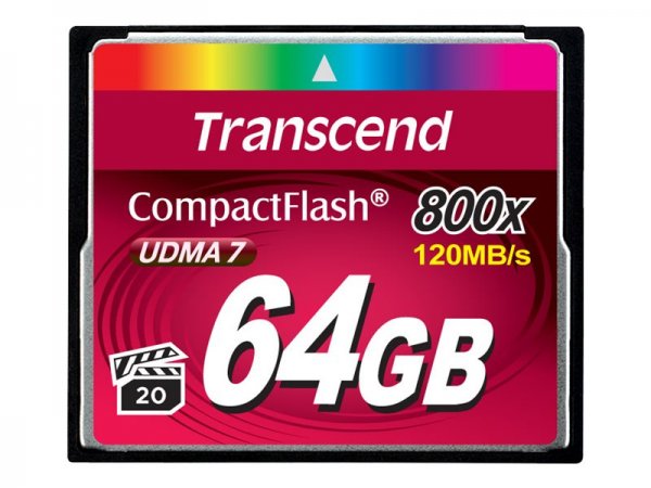 Transcend 64GB 800x CF - 64 GB - CompactFlash - MLC - 120 MB/s - 60 MB/s - Nero